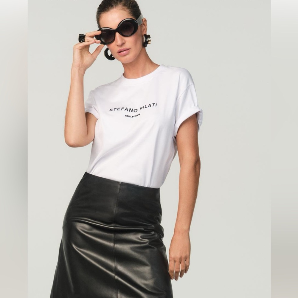 Zara T-Shirt Stefano Pilati x Zara Special Collection Cotton White Crew Neck NWT